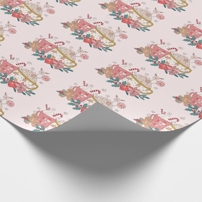 Niedliche Weihnachten Geschenkpapier (Ecke)