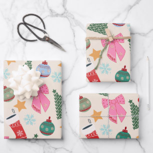 Niedliche Weihnachten Geschenkpapier Set