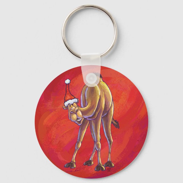 Niedliche Weihnachten in Camel Schlüsselanhänger (Vorderseite)