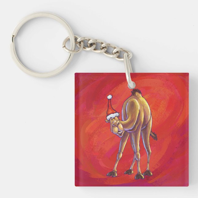 Niedliche Weihnachten in Camel Schlüsselanhänger (Vorderseite)