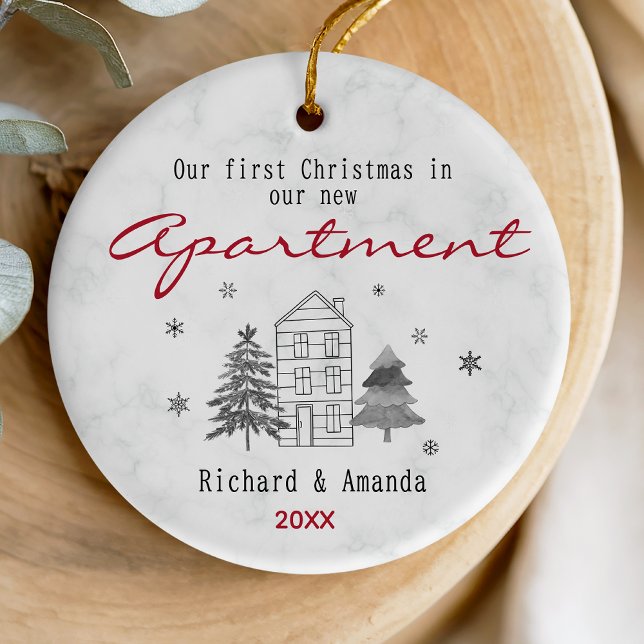 Niedliche Weihnachten in unserer neuen Wohnung Keramik Ornament (Von Creator hochgeladen)