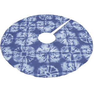 Niedliche Weihnachten Japanisch Shibori Muster dru Polyester Weihnachtsbaumdecke