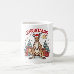 Niedliche Weihnachten Kangaroo Tasse mit festliche