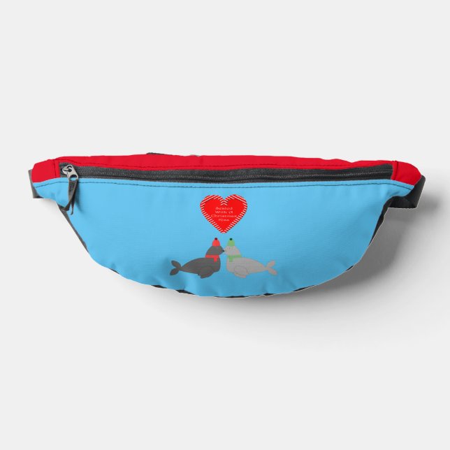 Niedliche Weihnachten Küssen Siegel Bauchtasche (Ablage )