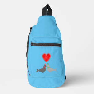 Niedliche Weihnachten Küssen Siegel Crossbody Bag