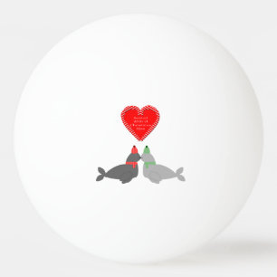 Niedliche Weihnachten Küssen Siegel Tischtennisball