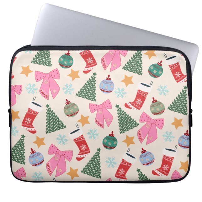 Niedliche Weihnachten Laptopschutzhülle (Vorderseite)