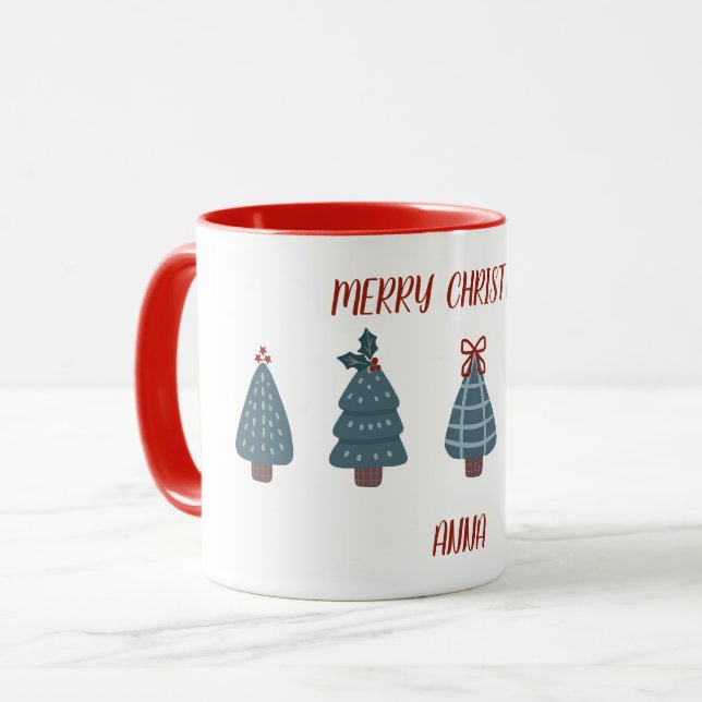 Niedliche Weihnachten mit handgezeichneten Weihnac Tasse (Vorderseite Links)