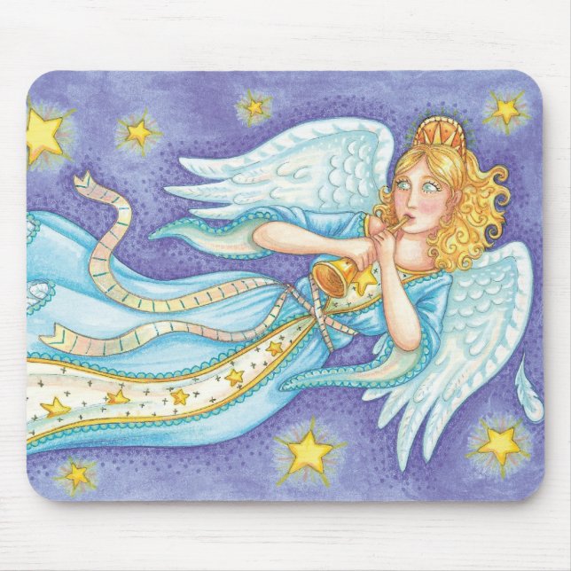 Niedliche Weihnachten, Musiker Engel spielen ihr H Mousepad (Vorne)