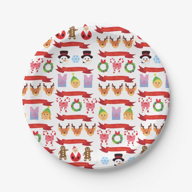 Niedliche Weihnachten Pappteller (Vorderseite)