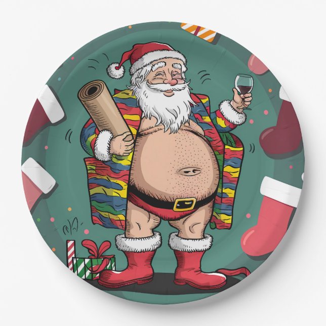 Niedliche Weihnachten Pappteller (Vorderseite)