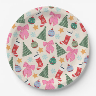 Niedliche Weihnachten Pappteller