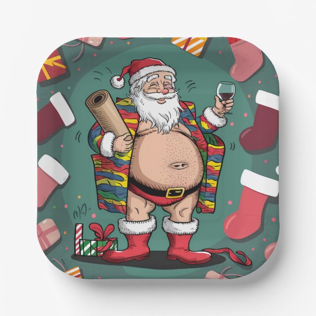 Niedliche Weihnachten Pappteller (Vorderseite)