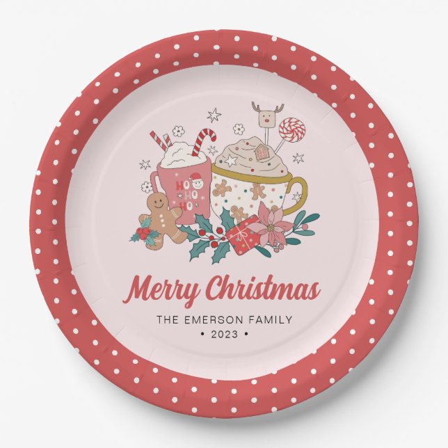 Niedliche Weihnachten Pappteller (Vorderseite)