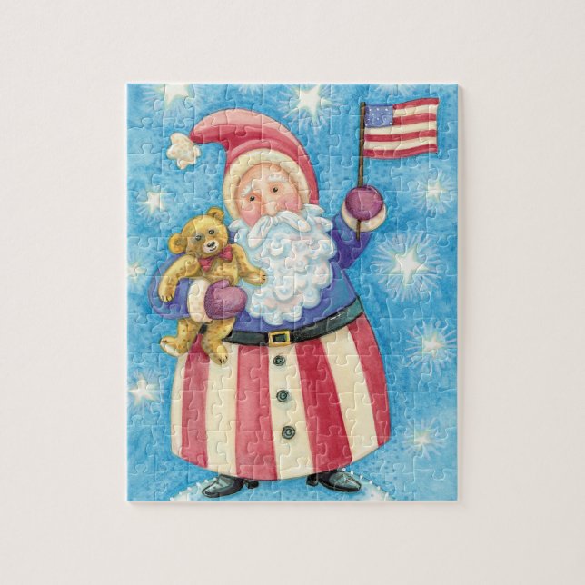 Niedliche Weihnachten, Patriotischer Weihnachtsman (Vertikal)