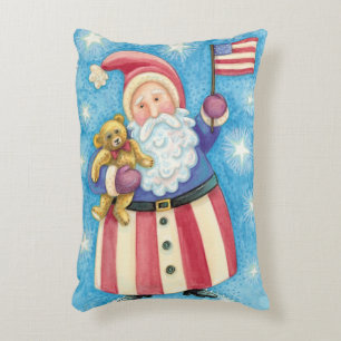Niedliche Weihnachten, Patriotischer Weihnachtsman Dekokissen