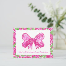 Niedliche Weihnachten Pink & Green Bow