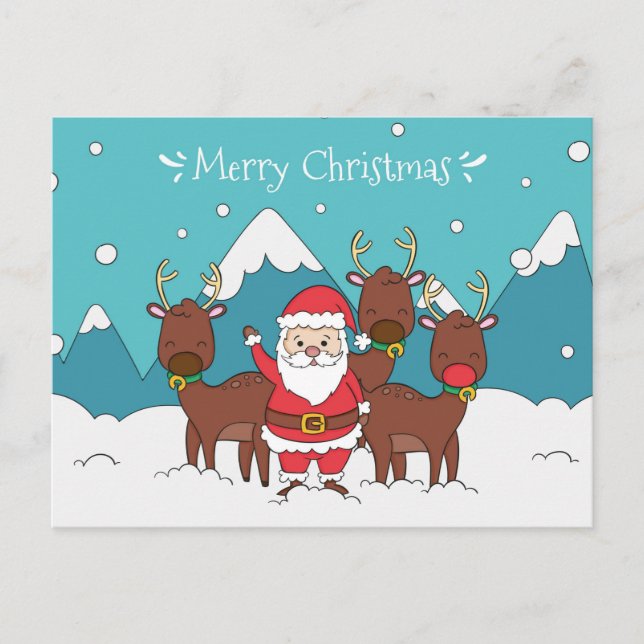 Niedliche Weihnachten Postkarte (Vorderseite)