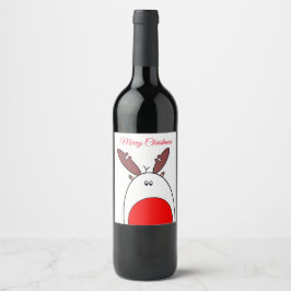 Niedliche Weihnachten Rudolph the Red Nose Rentier Weinetikett