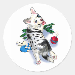 Niedliche Weihnachten Runder Aufkleber