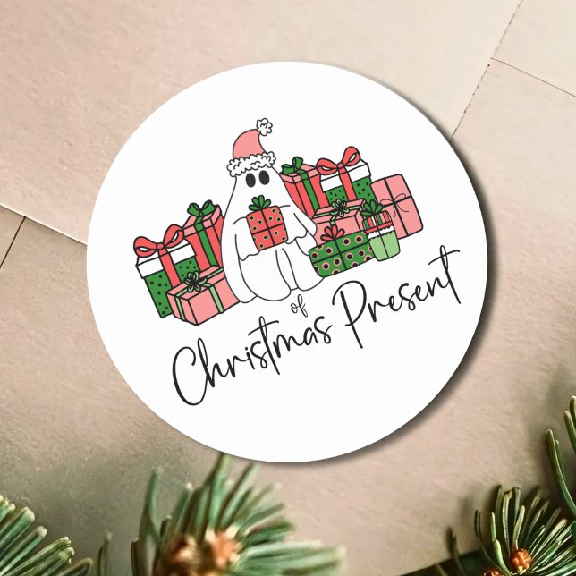 Niedliche Weihnachten Runder Aufkleber (Cute Funny Christmas Classic Round Sticker)