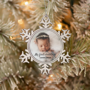 Niedliche Weihnachten Schneeflocken Zinn-Ornament