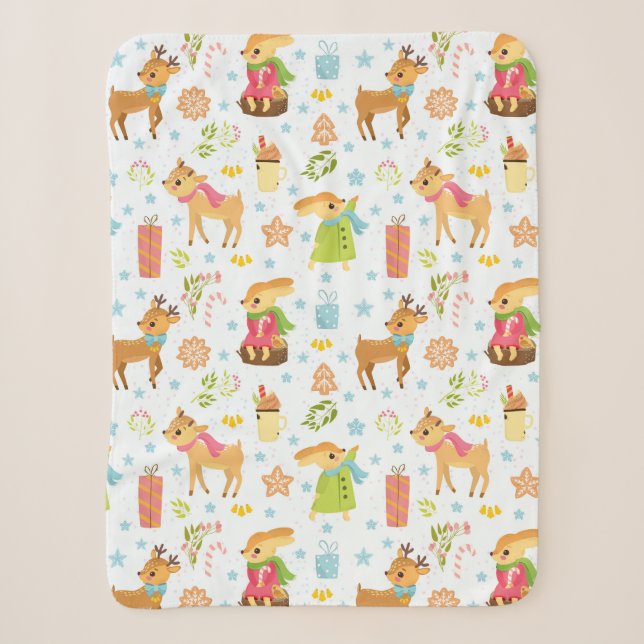 Niedliche Weihnachten Sherpadecke (Vorderseite)