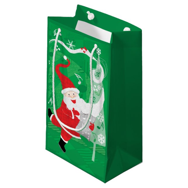 Niedliche Weihnachten, Singen und Tanzen Weihnacht Kleine Geschenktüte (Vorderseite Schrägansicht)