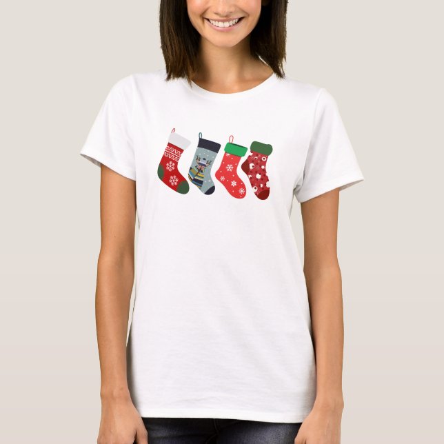 Niedliche Weihnachten Spaß Socken Weihnachten Mode T-Shirt (Vorderseite)