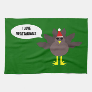 Niedliche Weihnachten Türkei Vegetarier Geschirrtuch