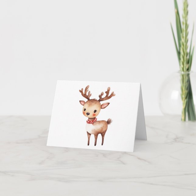 Niedliche Weihnachten und Feiertage Rentier BLANK (Vorderseite)