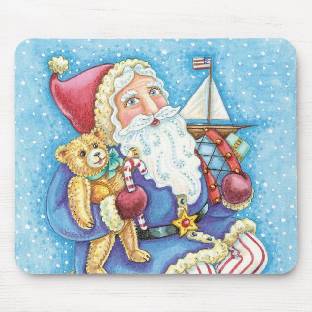 Niedliche Weihnachten, Weihnachtsmann auf Snowball Mousepad (Vorne)