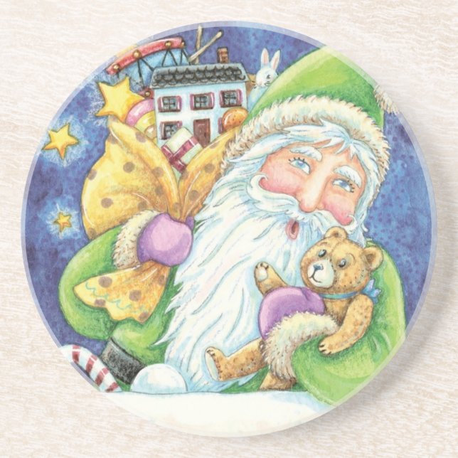Niedliche Weihnachten, Weihnachtsmann im Schornste Getränkeuntersetzer (Vorne)