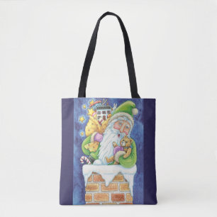 Niedliche Weihnachten, Weihnachtsmann im Schornste Tasche