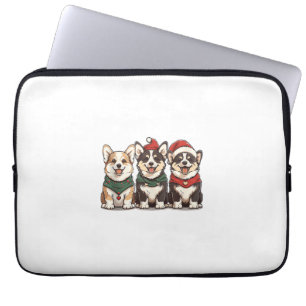 Niedliche Weihnachten Welsh Corgi Hunde Santa Pupp Laptopschutzhülle