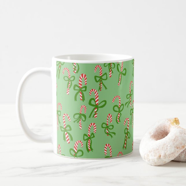 Niedliche Weihnachts-Candy Canes Xmas Sweet Holida Kaffeetasse (Mit Donut)