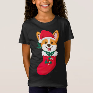 Niedliche Weihnachts-Corgi Überraschung in der Soc T-Shirt