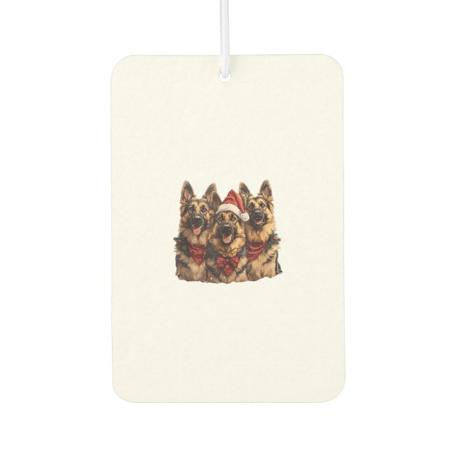 Niedliche Weihnachts-Dogs Weihnachtsmannmütze Holi Autolufterfrischer (Vorderseite)