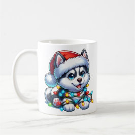 Niedliche Weihnachts-Husky-Tasse Kaffeetasse