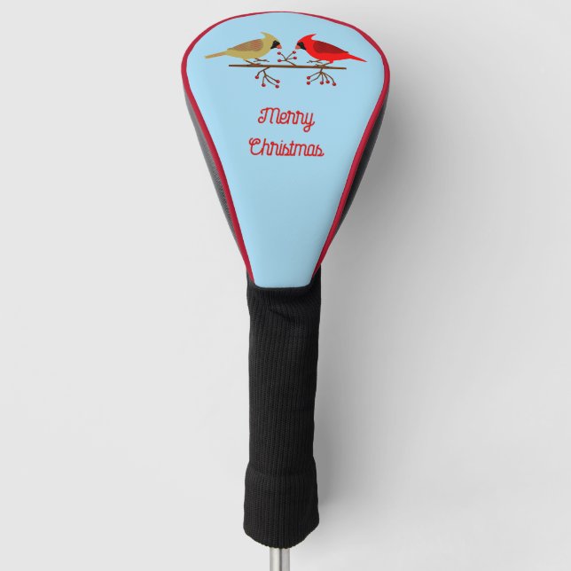 Niedliche Weihnachts-Kardinäle und Red Berries Cus Golf Headcover (Vorderseite)