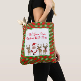 Niedliche Weihnachts-Karierte Custom Typografy Tasche
