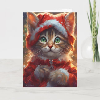 Niedliche Weihnachts-Kittenkarte Feiertagskarte