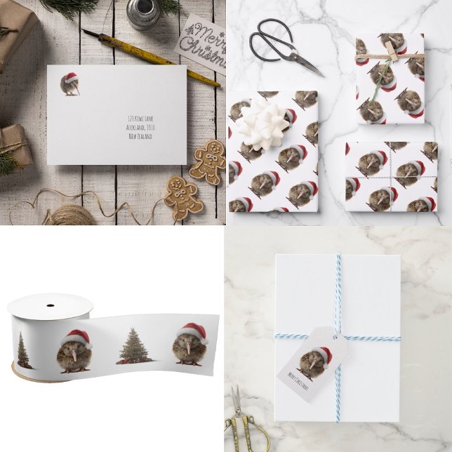 Niedliche Weihnachts-Kiwi, Brauch Geschenkanhänger (Von Creator hochgeladen)