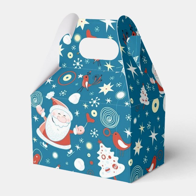 Niedliche Weihnachts-Muster Gable-Favor-Box Geschenkschachtel (Vorderseite)