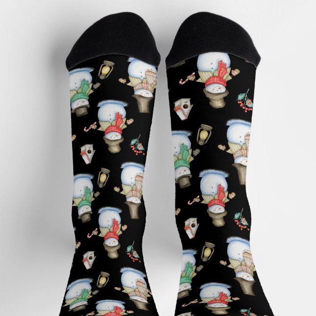Niedliche Weihnachts- oder Wintermuster Festliche  Socken (Oben)