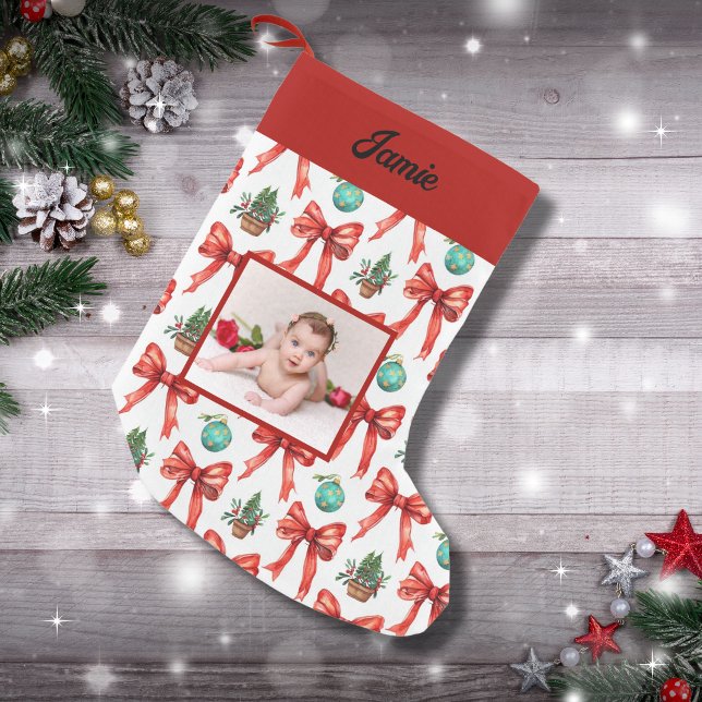 Niedliche Weihnachts-Rote Bogen Kleiner Weihnachtsstrumpf (Von Creator hochgeladen)