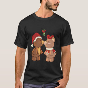 Niedliche Weihnachts-Teddy-Bären Küssen unter Mist T-Shirt