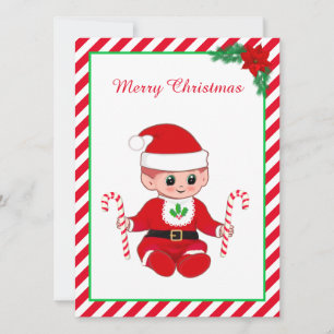Niedliche Weihnachts-Weihnachtself und Candy Canes
