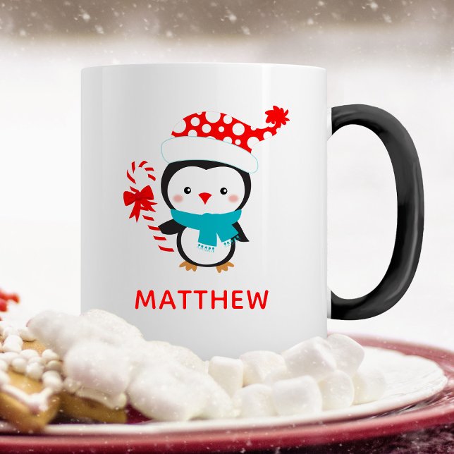 Niedliche Weihnachts-Winterpinguin-Tasse Tasse (A cute Christmas penguin mug,so fun for the Christmas season. personalize it with your name.)
