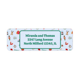 Niedliche Weihnachtsabbildungen geben Adressetiket